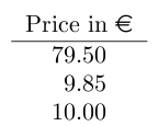 tabular example